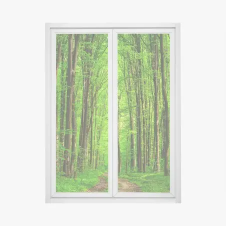 Window decal lush green forest pathway • Wallissimo®