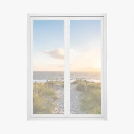 Window decal sunlit beach path to the ocean • Wallissimo®