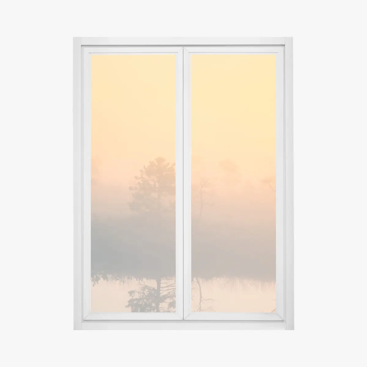 Window decal dreamy sunrise over a misty marsh ⁕ Wallissimo® Window decal dreamy sunrise over a misty marsh ⁕ Wallissimo®