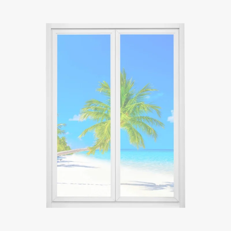 Window decal beach paradise in Maldives