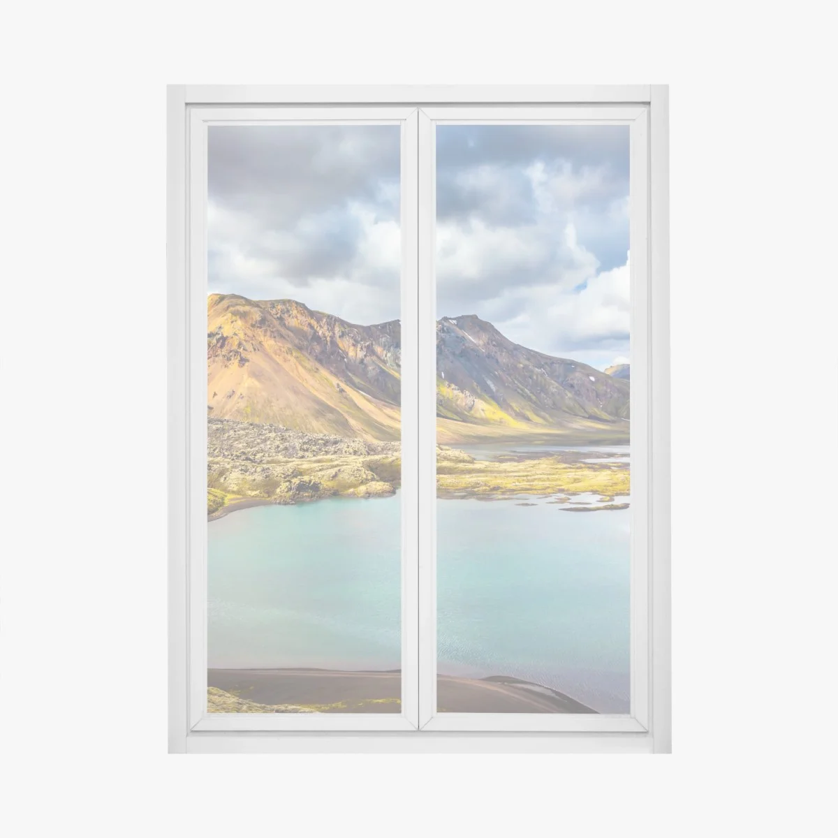 Window decal summer lake in Iceland • Wallissimo® Window decal summer lake in Iceland • Wallissimo®