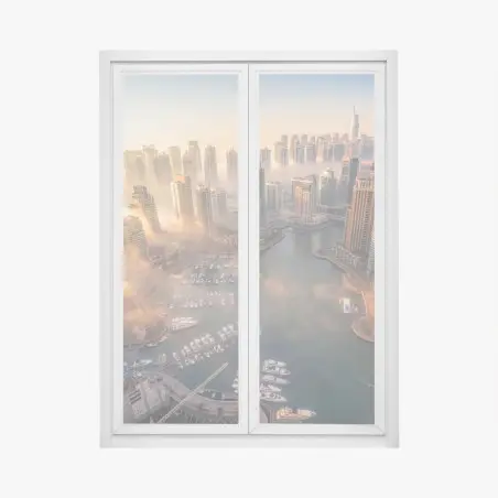 Window decal Dubai marina sunset skyline • Wallissimo®