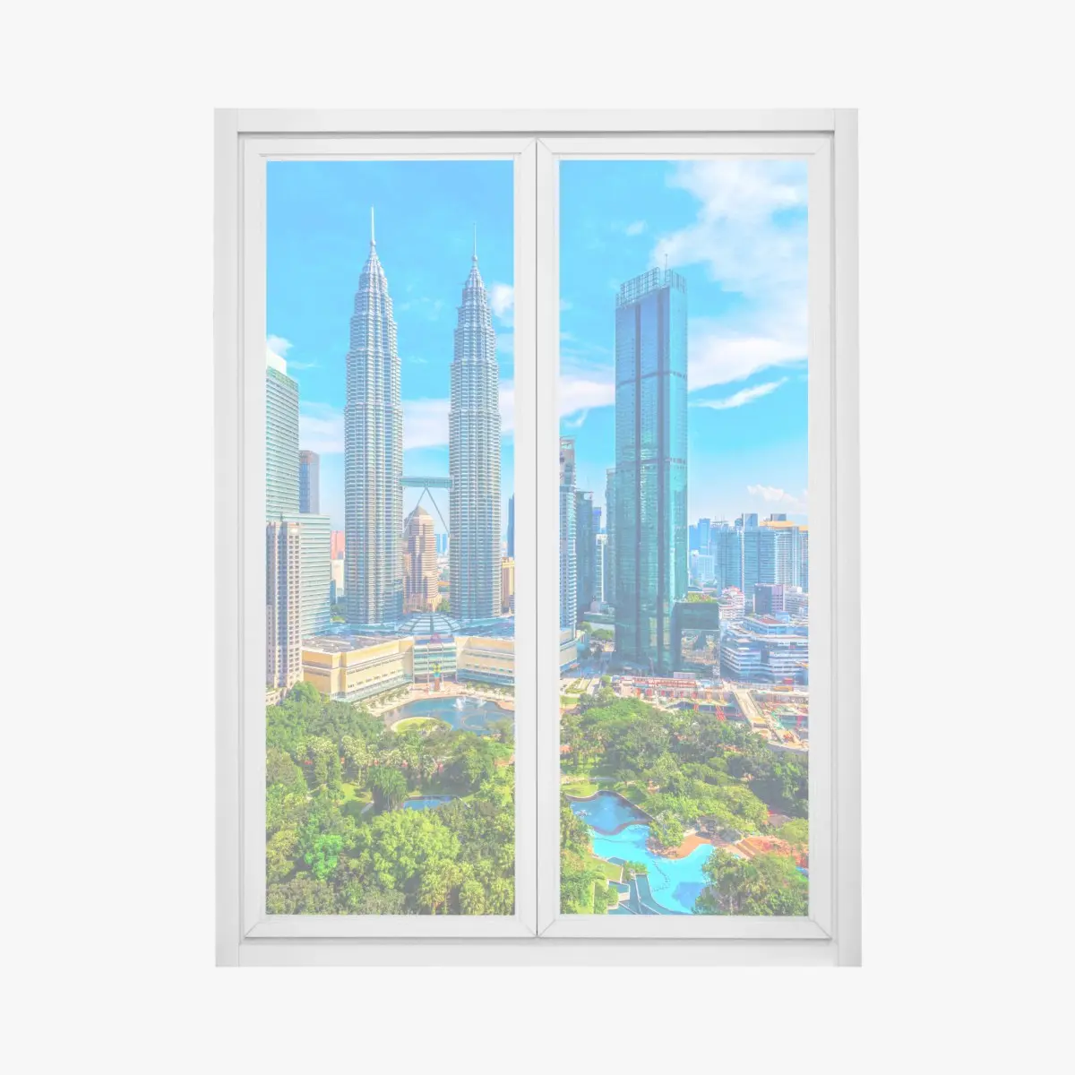Window decal Kuala Lumpur skyline with Petronas Towers • Wallissimo® Window decal Kuala Lumpur skyline with Petronas Towers • Wallissimo®