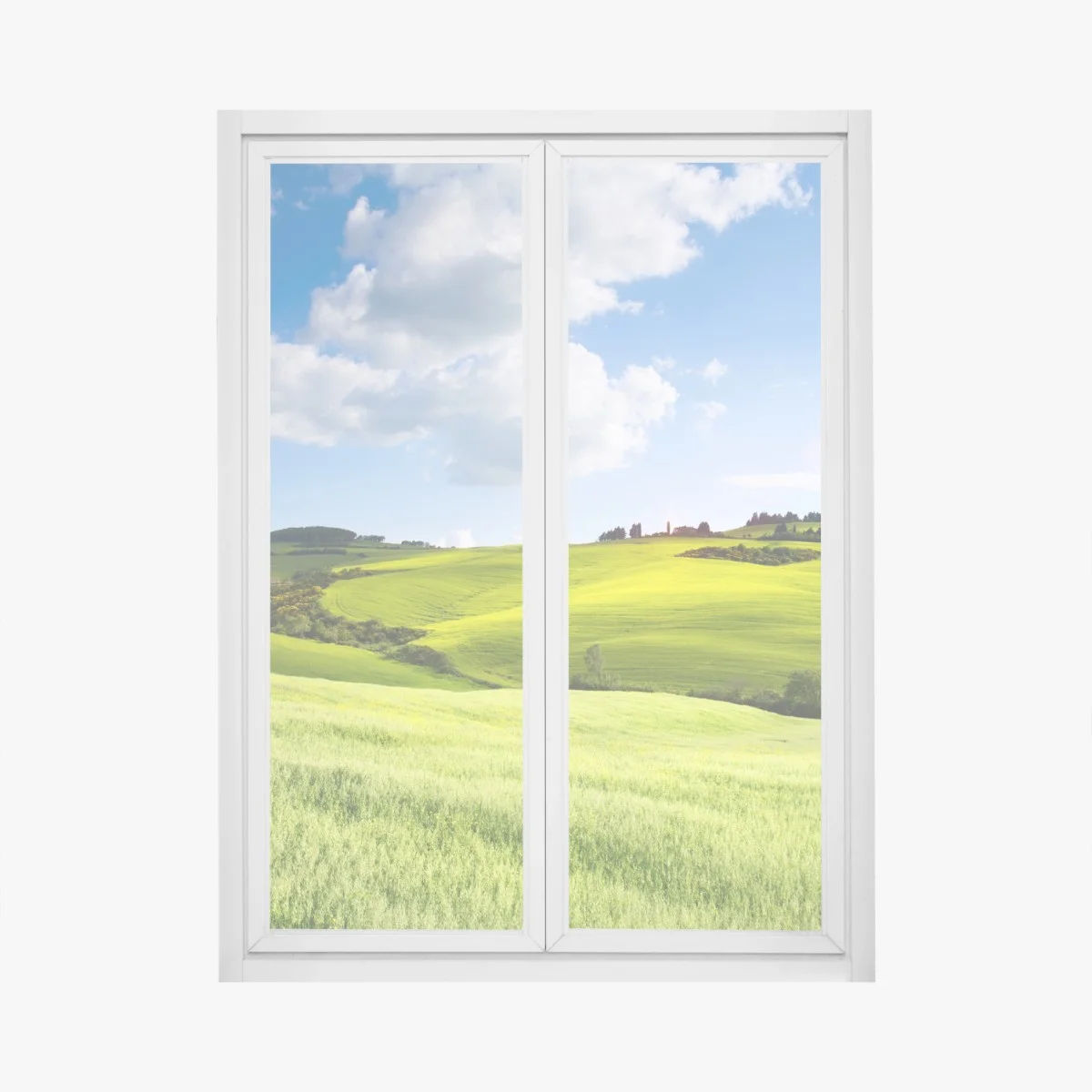 Window decal Tuscany rolling hills at sunset • Wallissimo® Window decal Tuscany rolling hills at sunset • Wallissimo®