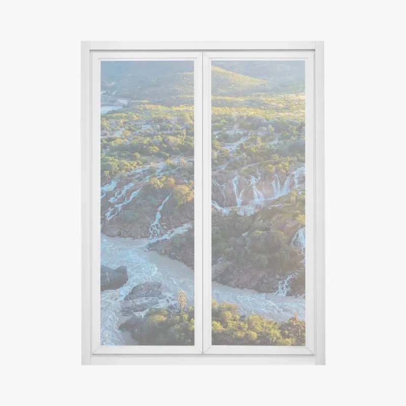 Window decal Epupa Falls sunrise over Kunene River