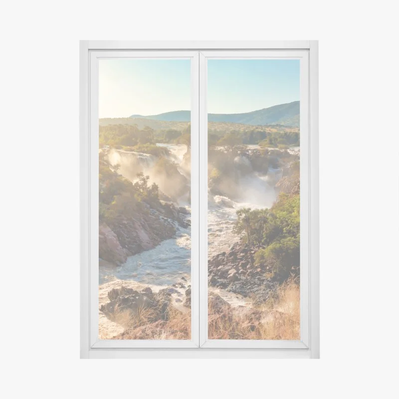 Window decal Epupa Falls sunrise landscape