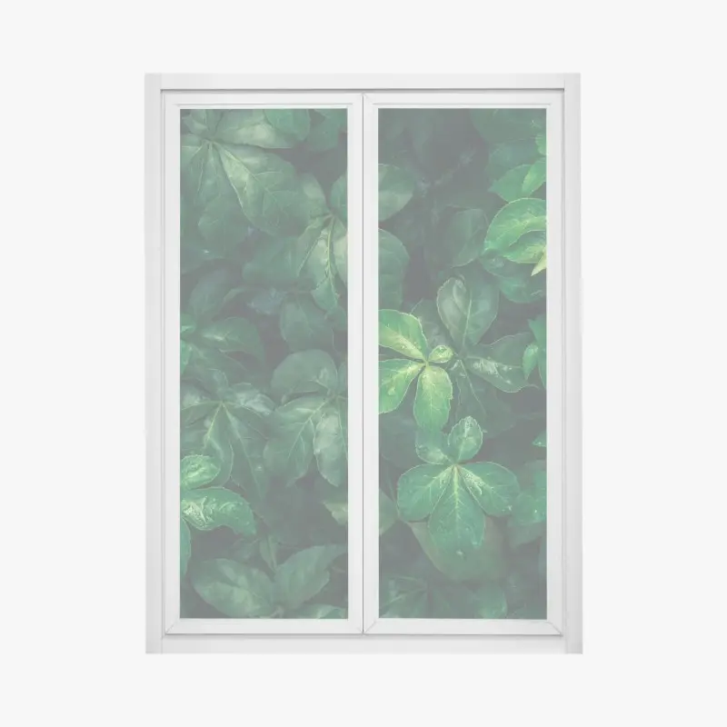 Window decal lush tropical green foliage
