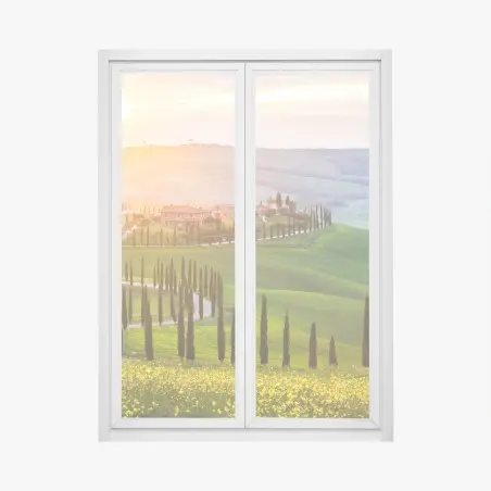 Window decal sunrise over rolling hills in Tuscany • Wallissimo®