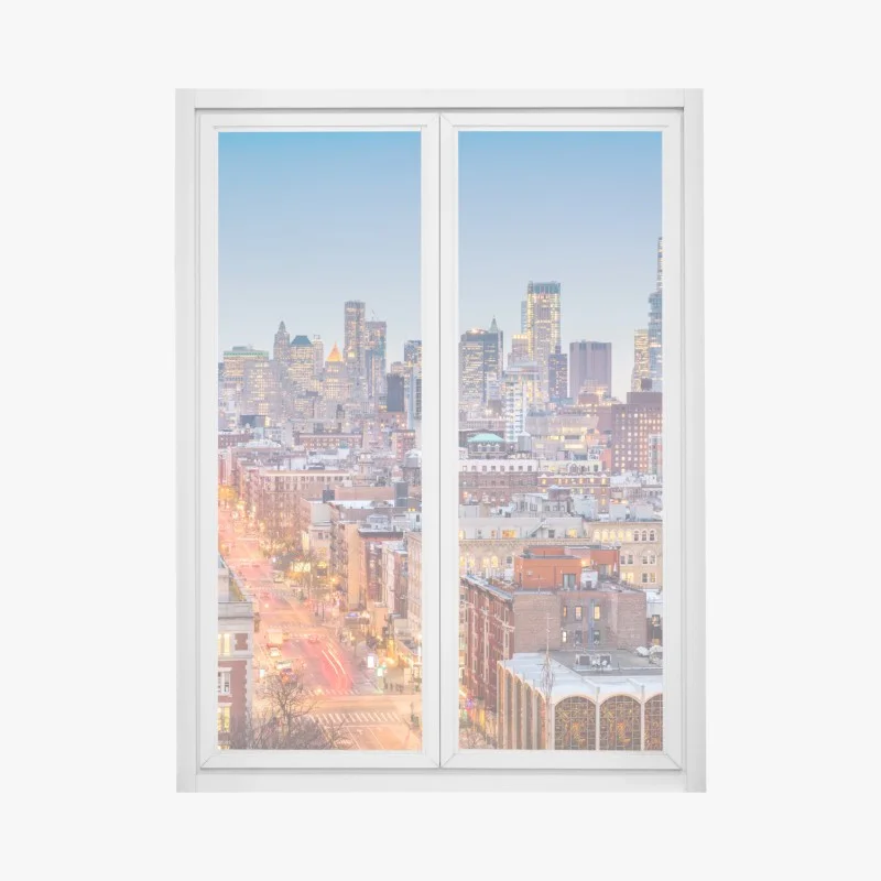 Window decal New York skyline at dusk