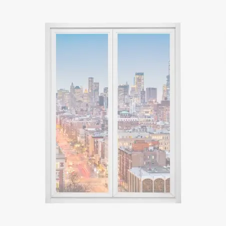 Window decal New York skyline at dusk • Wallissimo®