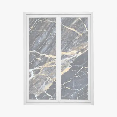 Window decal dark marble with gold and cream veins • Wallissimo®