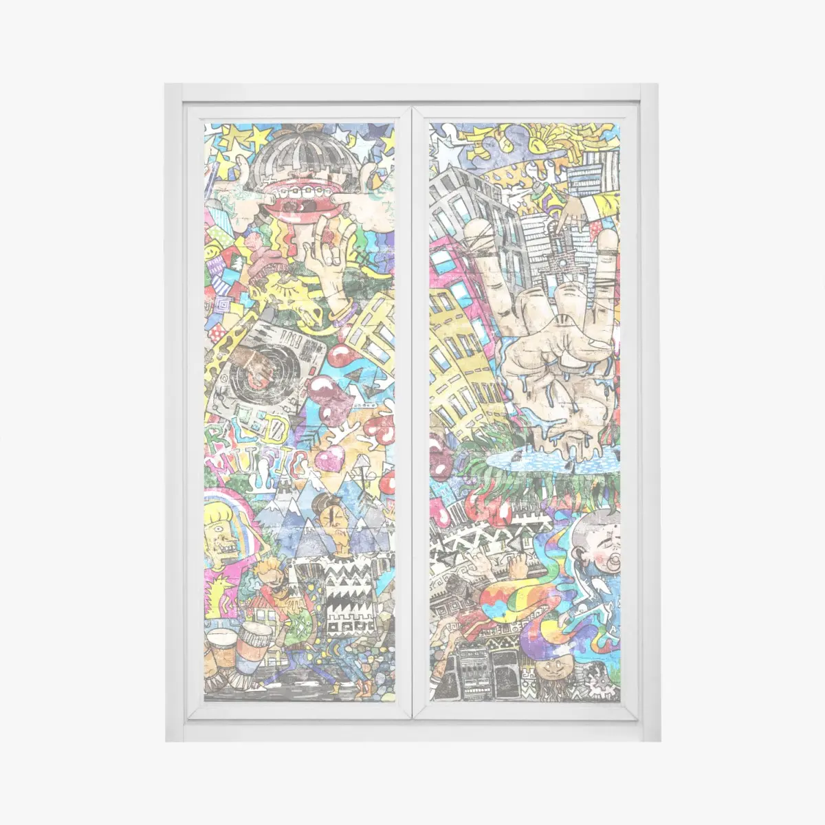 Window decal colorful urban music mural collage ⁕ Wallissimo® Window decal colorful urban music mural collage ⁕ Wallissimo®