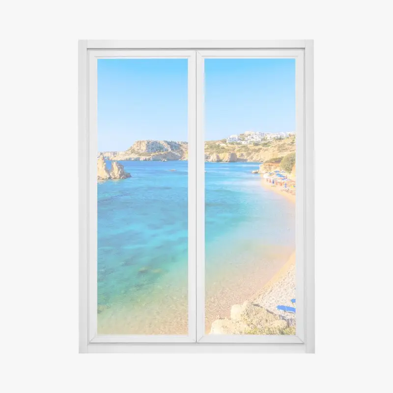Window decal Ammopi beach, Karpathos turquoise bay