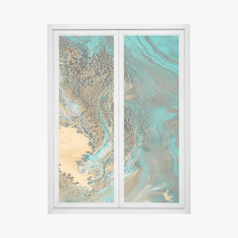Window decal beige travertine stone texture • Wallissimo®