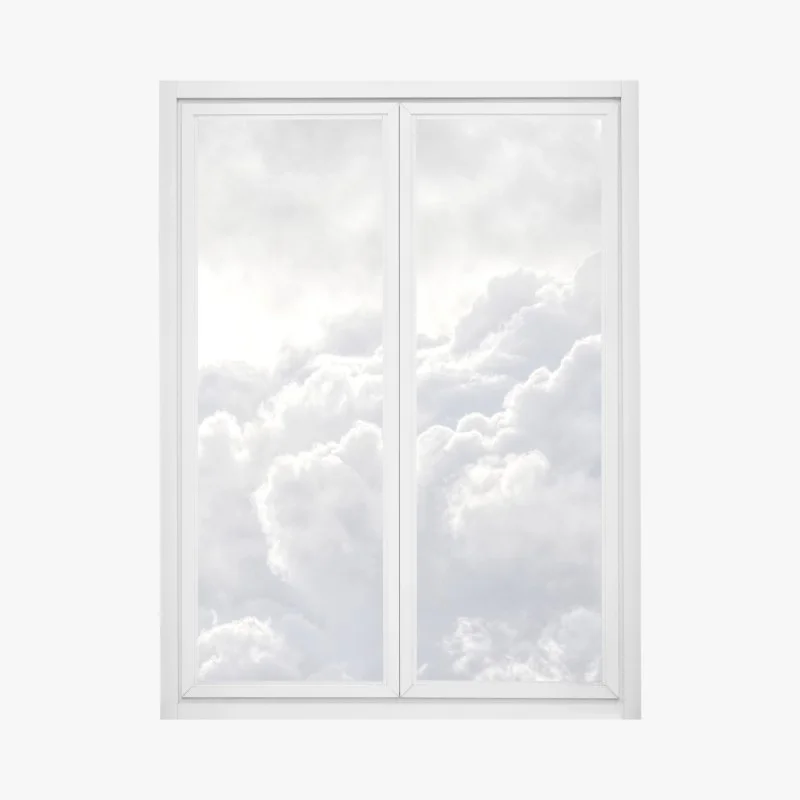 Window decal ethereal white cloudscape