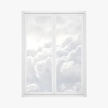 Window decal ethereal white cloudscape • Wallissimo®