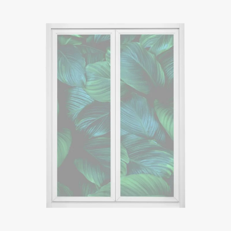 Window decal lush tropical leaves art