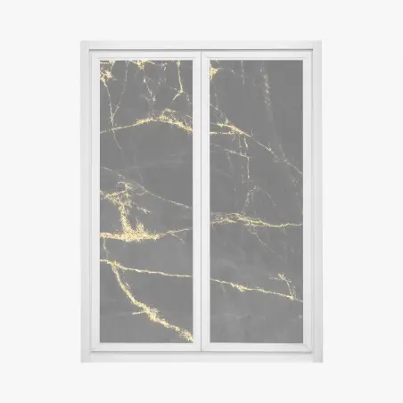 Window decal luxury black marble with gold veins • Wallissimo®