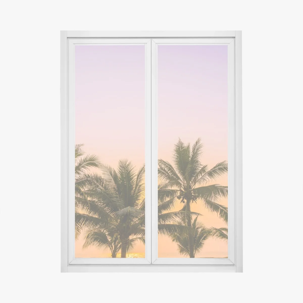 Window decal tropical palm sunset at the beach ⁕ Wallissimo® Window decal tropical palm sunset at the beach ⁕ Wallissimo®