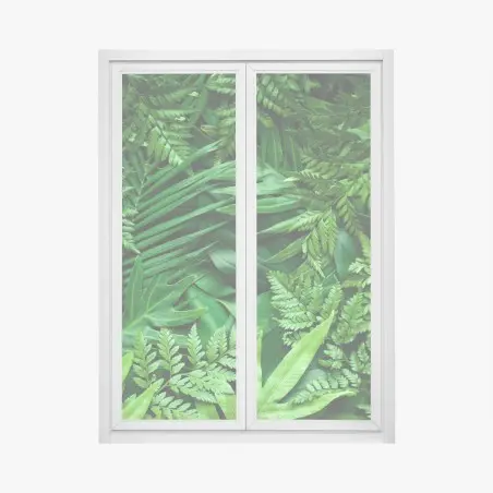 Window decal lush green foliage pattern • Wallissimo®