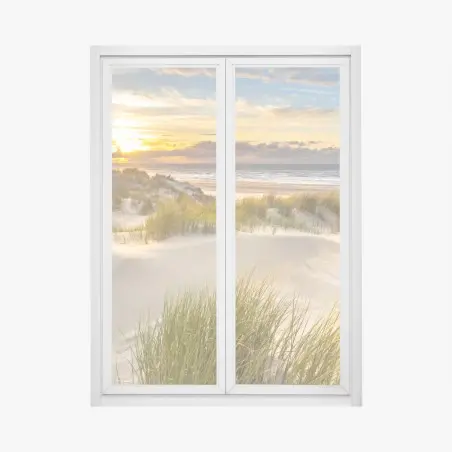 Window decal sunset over Ameland dunes • Wallissimo®
