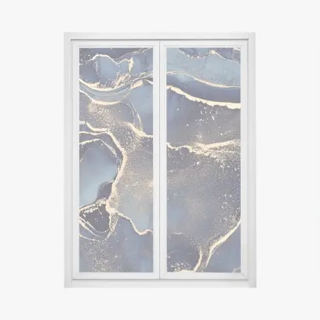Window decal dreamy navy and gold fluid art • Wallissimo®