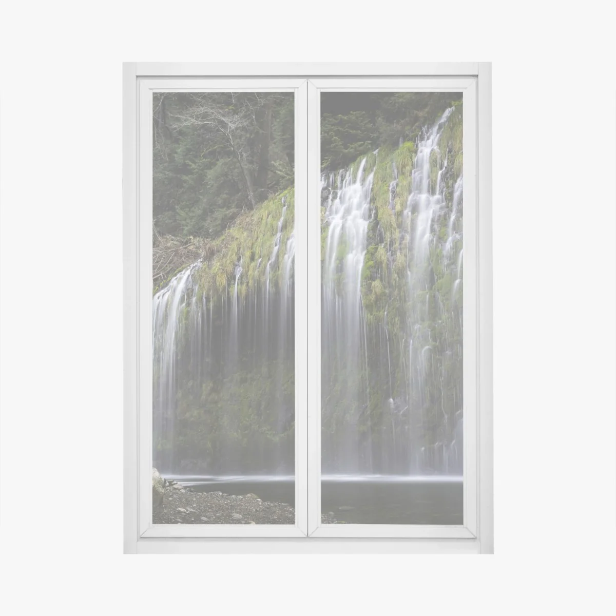Window decal mossy waterfall in forest • Wallissimo® Window decal mossy waterfall in forest • Wallissimo®