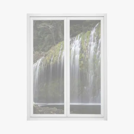 Window decal mossy waterfall in forest • Wallissimo®