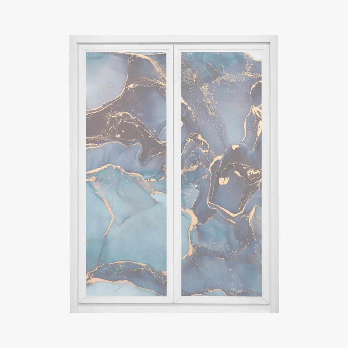 Window decal deep ocean blues with gold veins • Wallissimo® Window decal deep ocean blues with gold veins • Wallissimo®