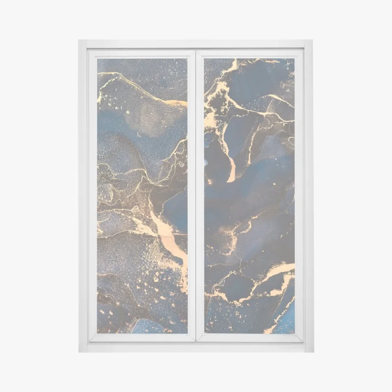 Window decal midnight marble with golden veins