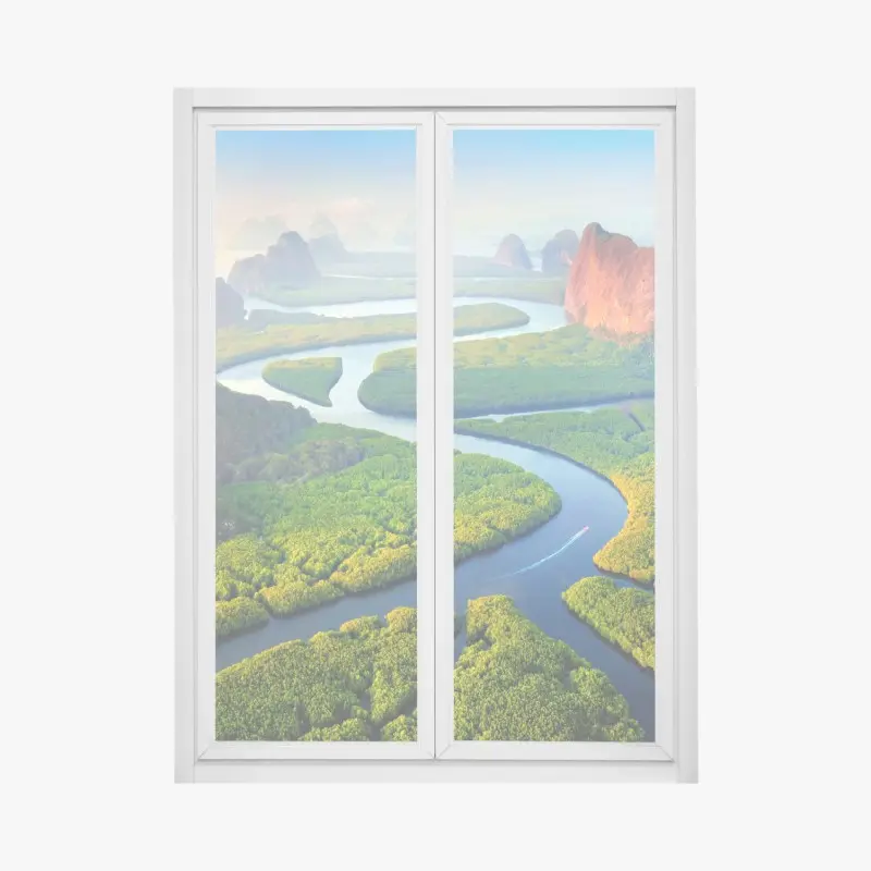Window decal sunrise over Phang Nga Bay