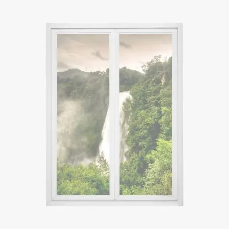 Window decal Marmore waterfalls, Umbria: misty green landscape • Wallissimo®