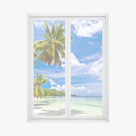 Window decal tropical palm beach paradise • Wallissimo®