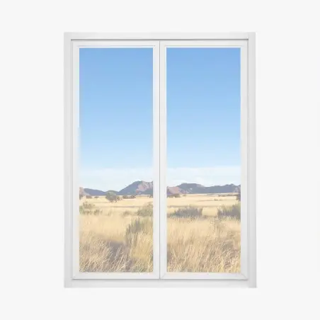 Window decal serene savanna landscape under a clear blue sky • Wallissimo®