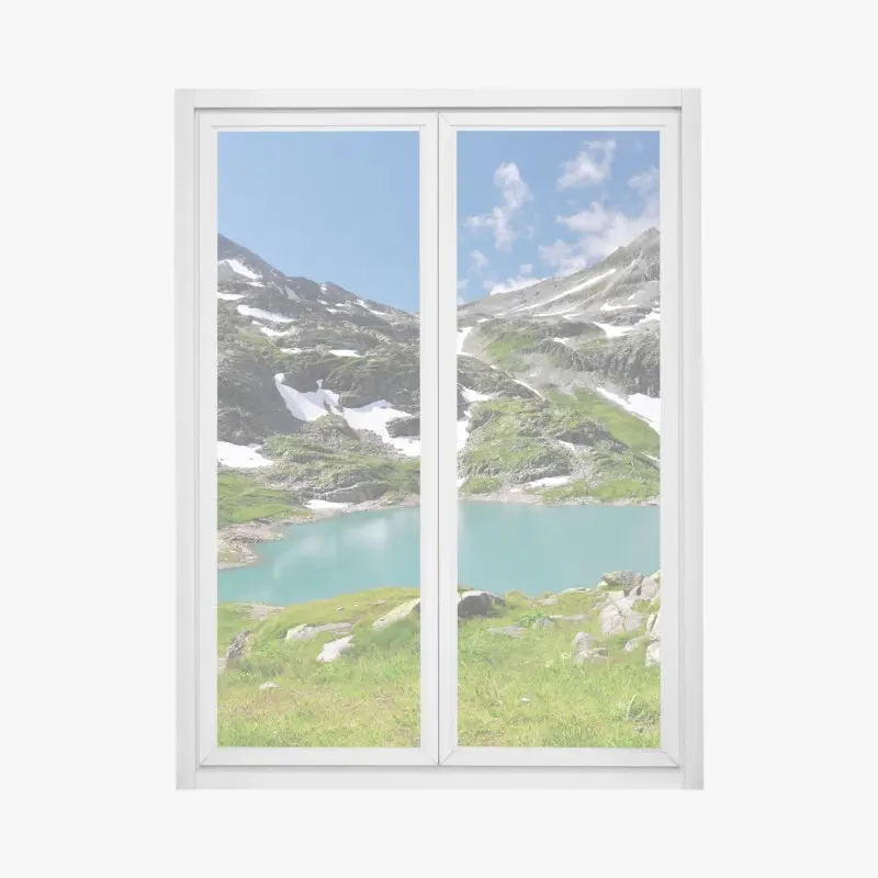 Window decal alpine turquoise mountain lake panorama