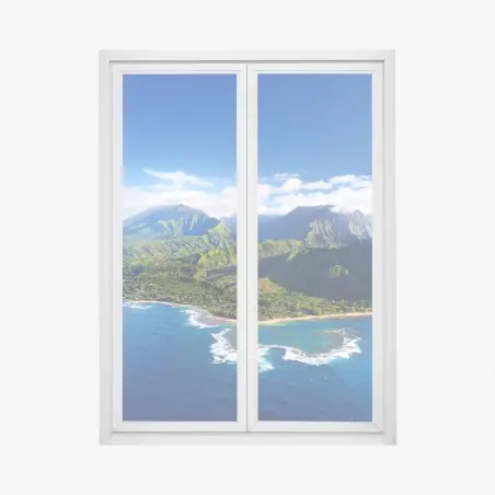 Window decal aerial tropical coastline panorama • Wallissimo®