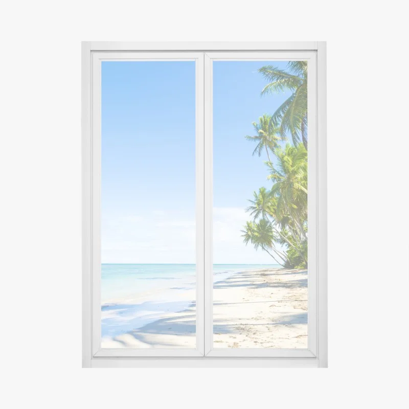 Window decal tropical palm beach escape