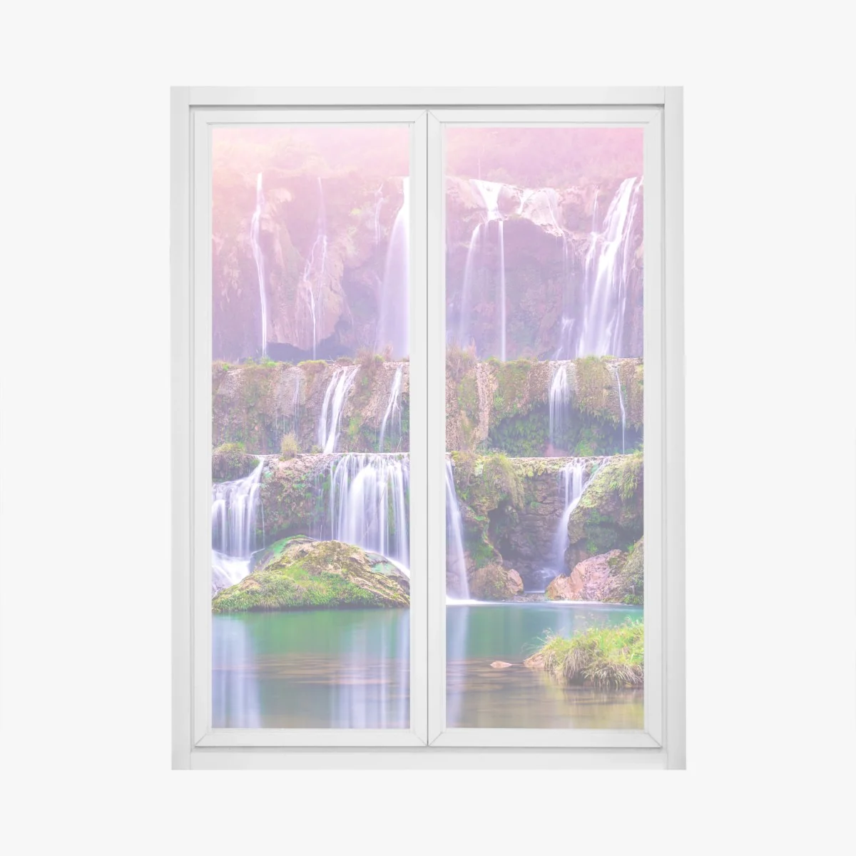 Window decal serene cascade at Jiulong waterfall, Luoping • Wallissimo® Window decal serene cascade at Jiulong waterfall, Luoping • Wallissimo®