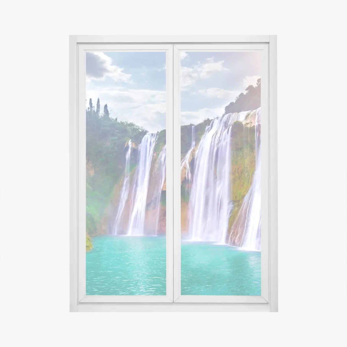 Window decal Jiulong waterfall turquoise cascade in Luoping, China ⁕ Wallissimo® Window decal Jiulong waterfall turquoise cascade in Luoping, China ⁕ Wallissimo®