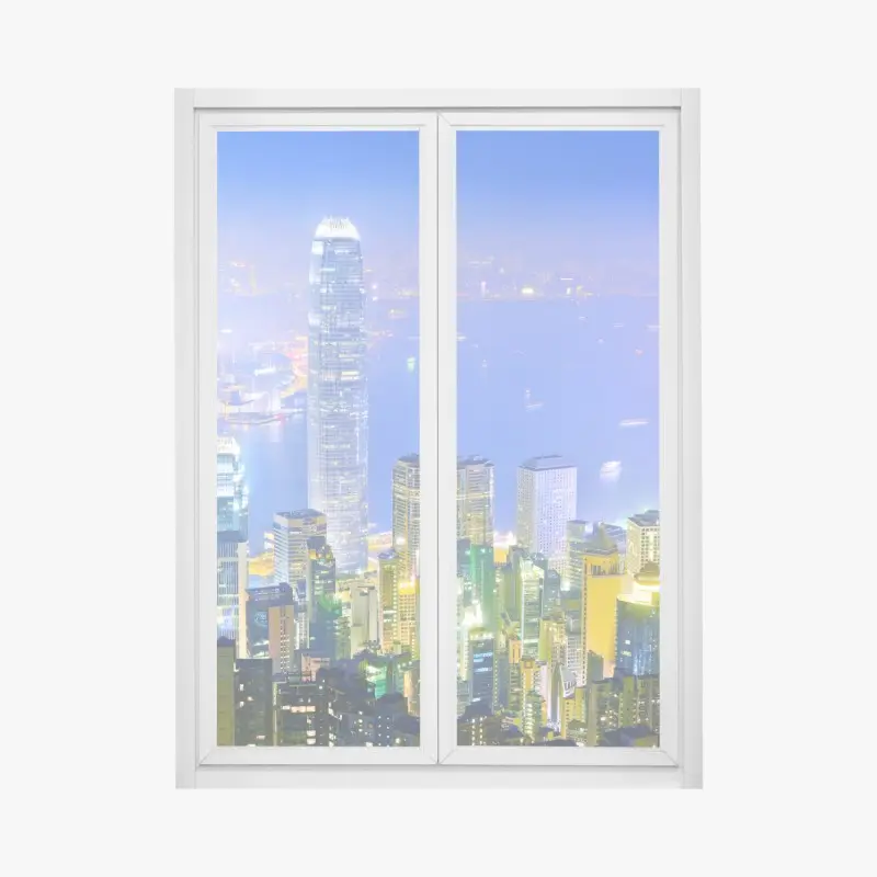 Window decal hong kong skyline at night