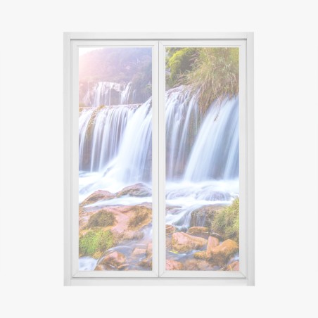 Window decal Jiulong waterfall in Luoping, China • Wallissimo®