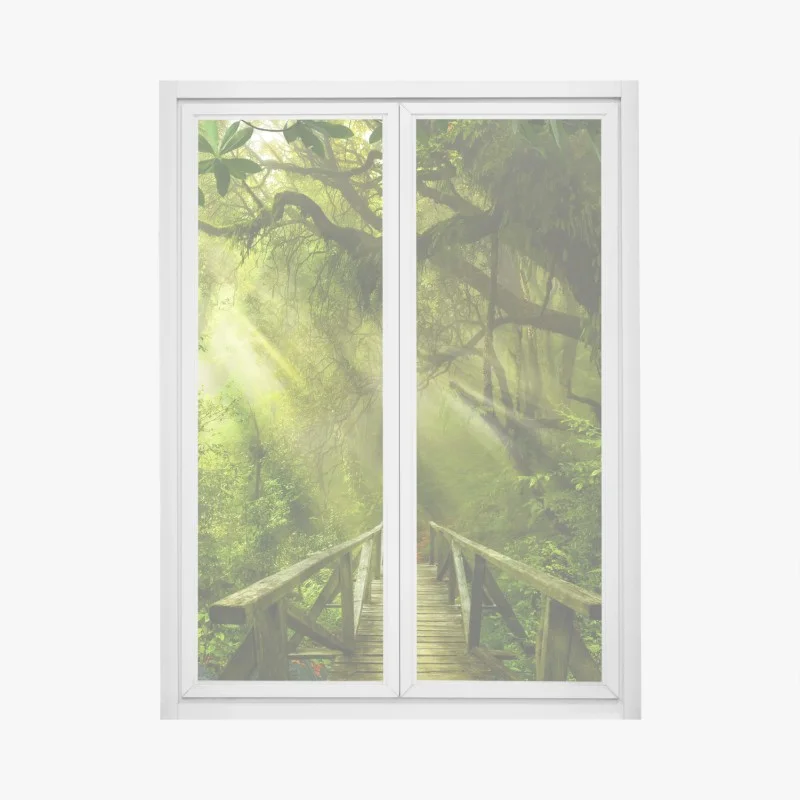 Window decal sunlit forest pathway ⁕ Wallissimo®