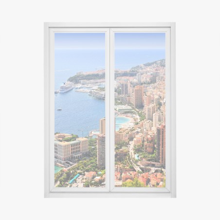Window decal sunlit mediterranean city skyline • Wallissimo®