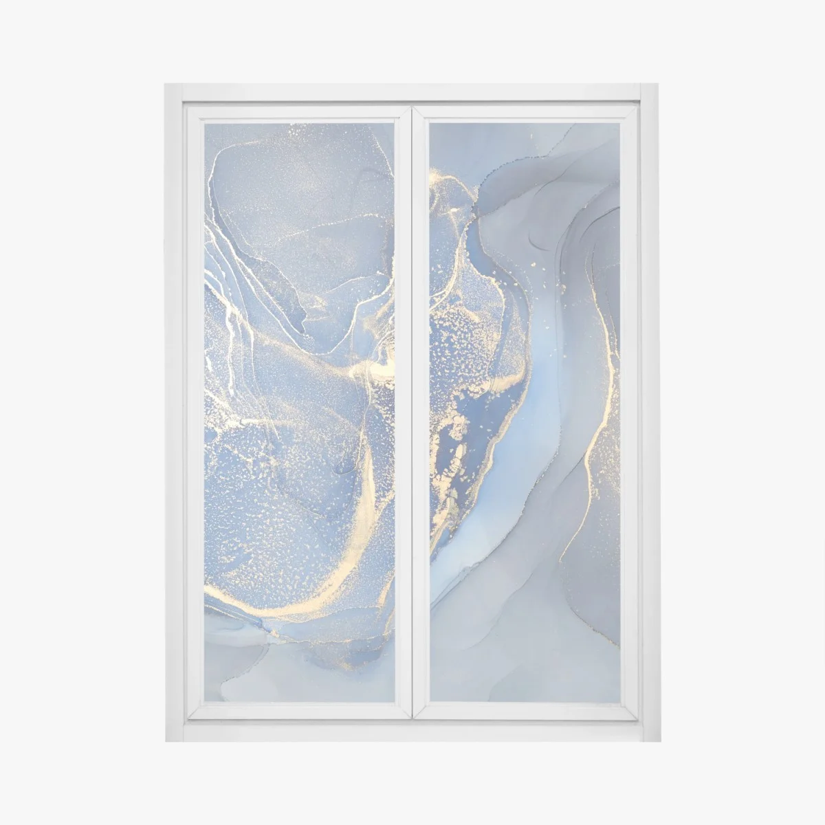 Window decal ocean blue marble with gold veins • Wallissimo® Window decal ocean blue marble with gold veins • Wallissimo®