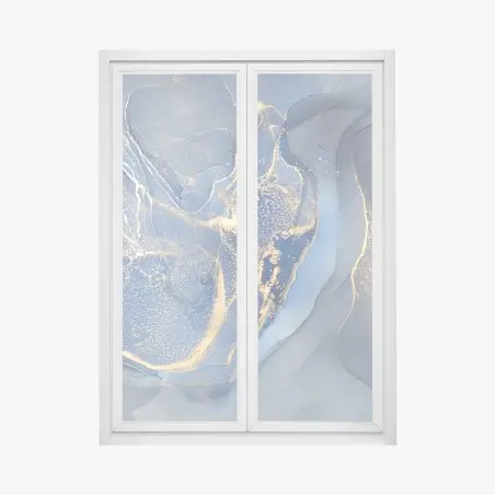 Window decal ocean blue marble with gold veins • Wallissimo®