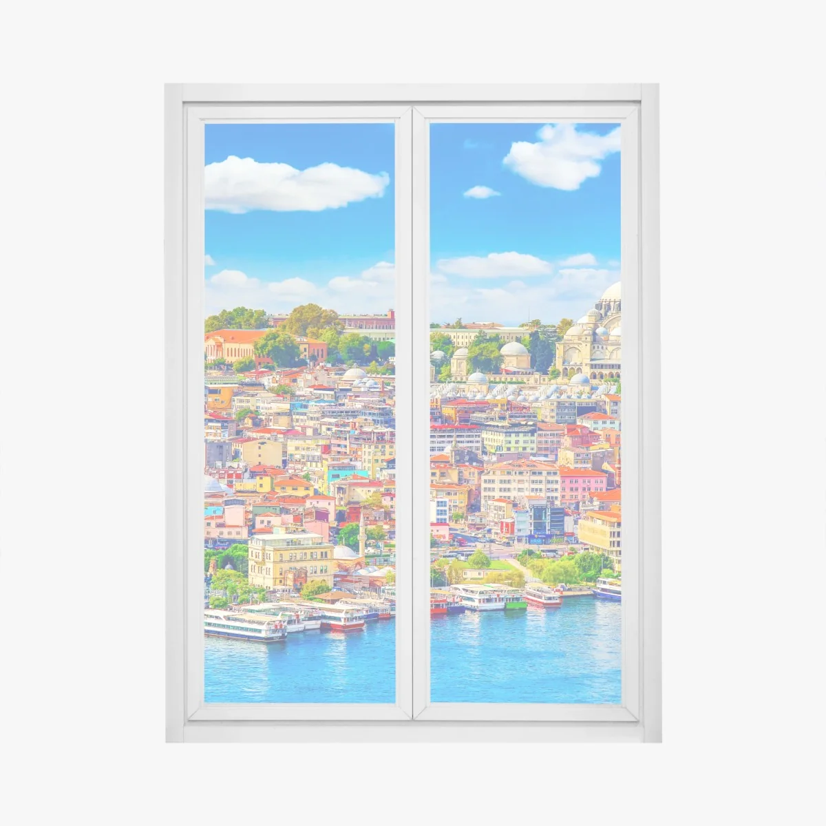 Window decal vibrant Istanbul skyline over the Bosphorus • Wallissimo® Window decal vibrant Istanbul skyline over the Bosphorus • Wallissimo®