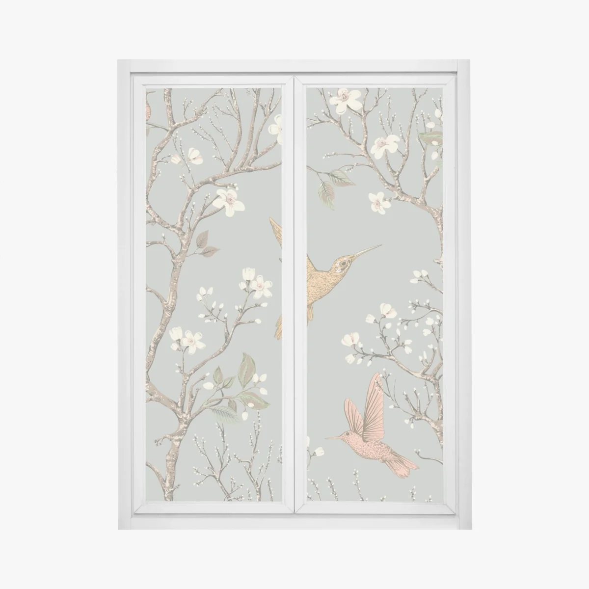 Window decal vintage hummingbird blossom pattern • Wallissimo® Window decal vintage hummingbird blossom pattern • Wallissimo®