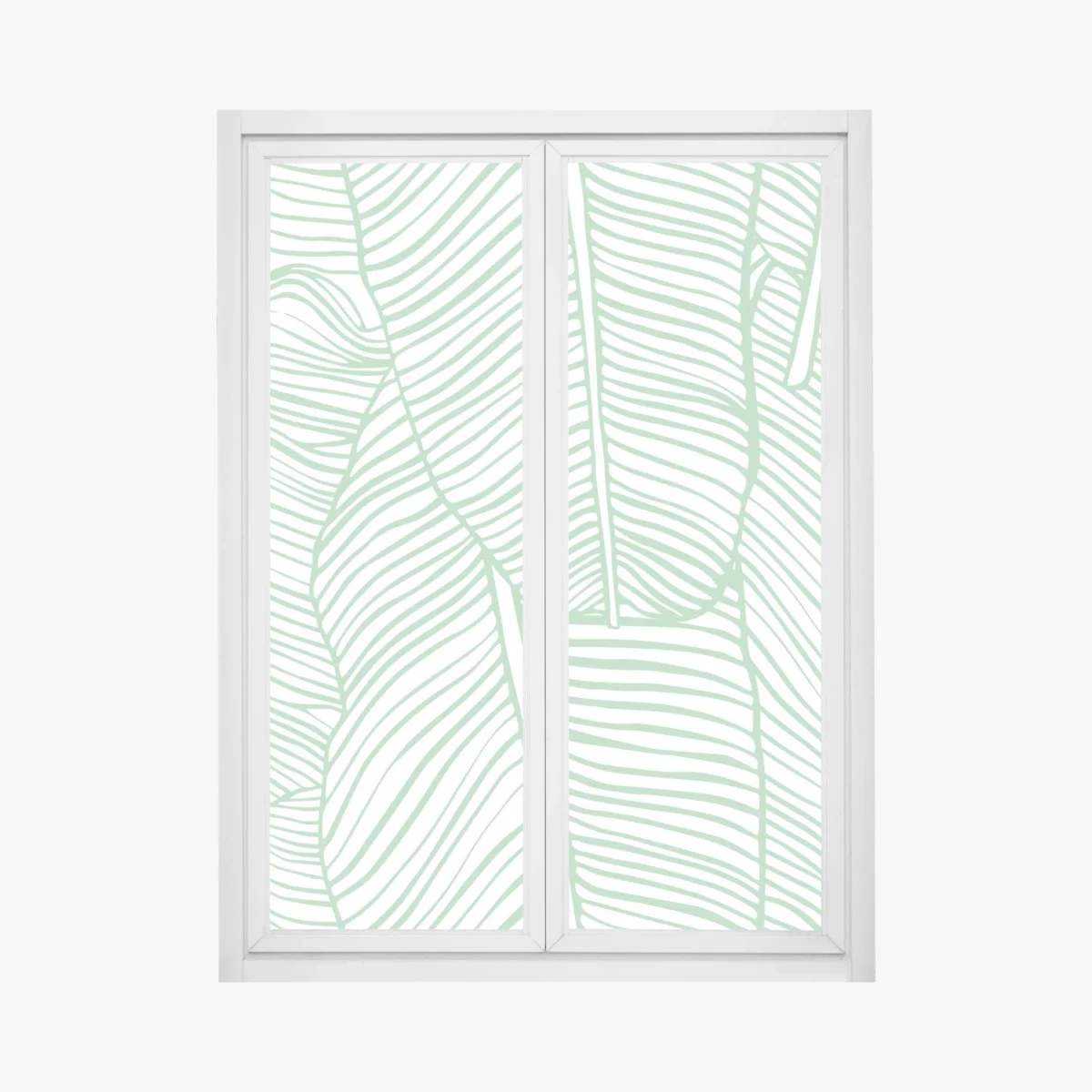 Window decal mint banana leaf pattern ⁕ Wallissimo® Window decal mint banana leaf pattern ⁕ Wallissimo®