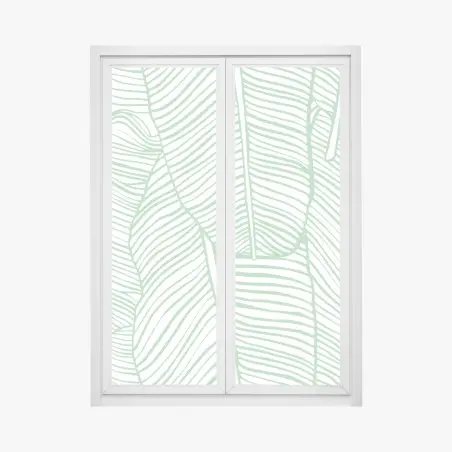 Window decal mint banana leaf pattern • Wallissimo®