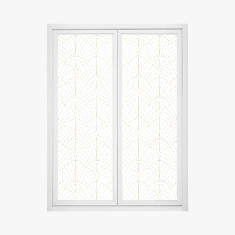 Window decal elegant gold art deco pattern